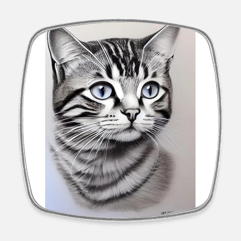 Cat - Square fridge magnet - white