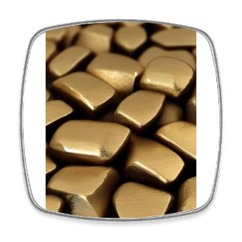 Gold - Square fridge magnet - white - Front