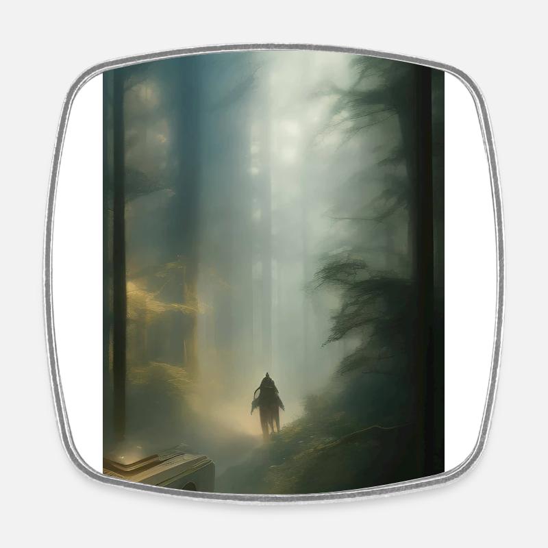 Forêt - Magnet carré - blanc