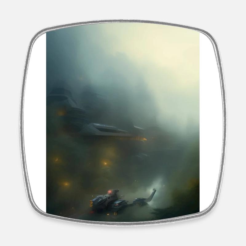 Espace - Magnet carré - blanc