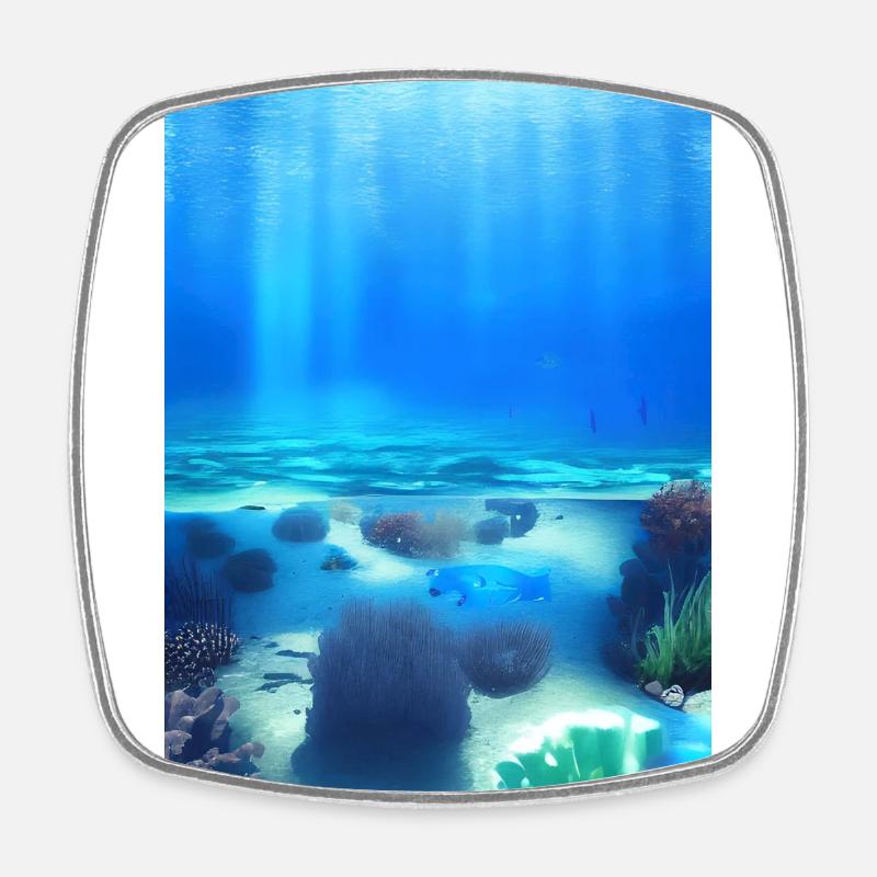 Underwater - Square fridge magnet - white