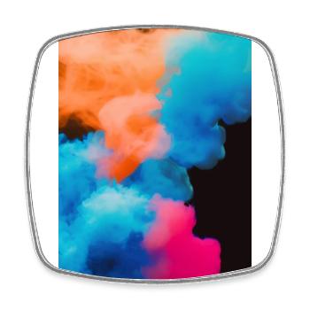 Colorful smoke - Square fridge magnet - white - Front