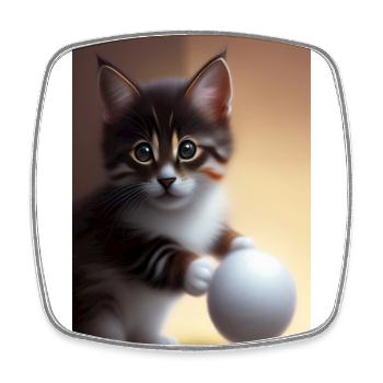 Baby Cat - Square fridge magnet - white - Front