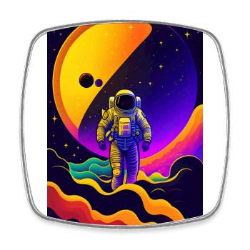 Walking in the galaxy - Magnet carré - blanc - Devant