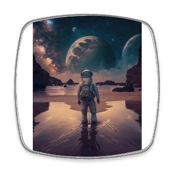 Ein Astronaut auf einem Planeten Phone Poster v3 - Viereckiger Kühlschrankmagnet - Weiß - Vorne