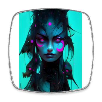 izup2u abstract anime girl - Viereckiger Kühlschrankmagnet - Weiß - Vorne