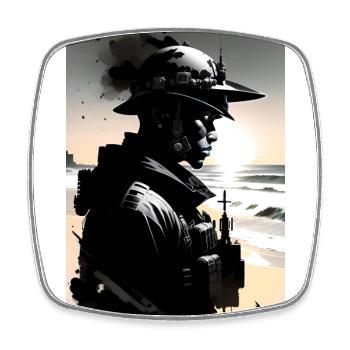 Soldier - Square fridge magnet - white - Front