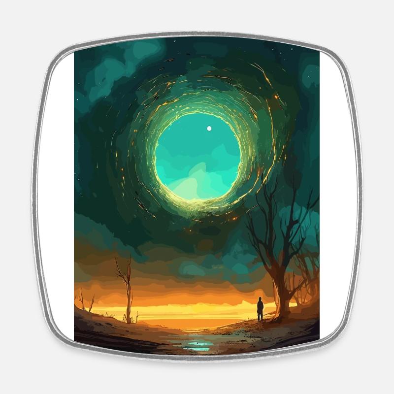 Future Sky Universe - Square fridge magnet - white