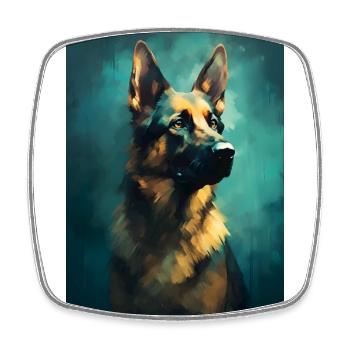 German Shepherd Dog Malinois Dog - Square fridge magnet - white - Front