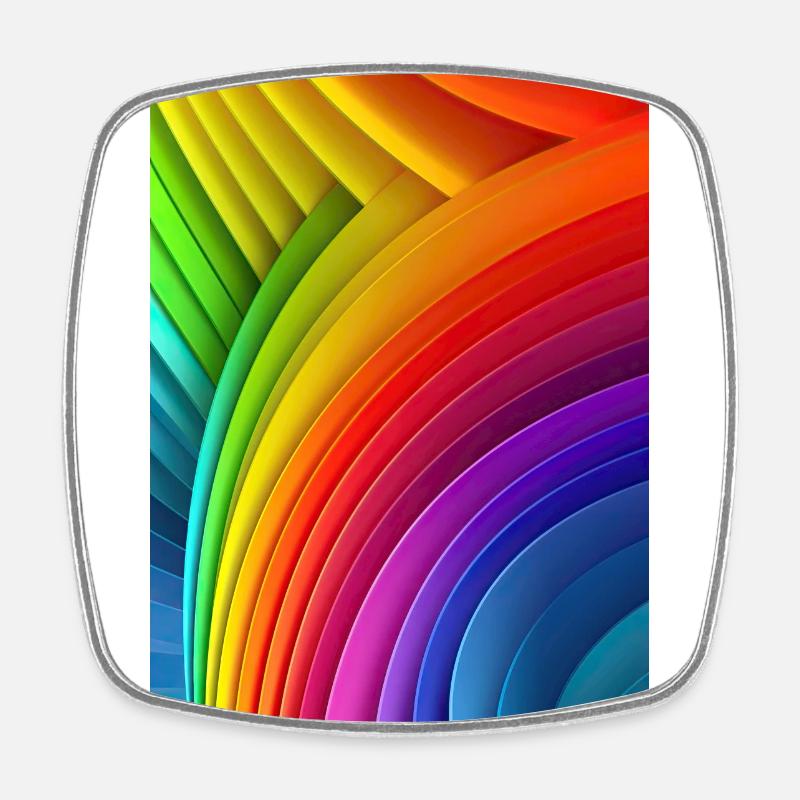Rainbow Reverie: Impression colorée LGTBQ + Pattern Art - Magnet carré - blanc