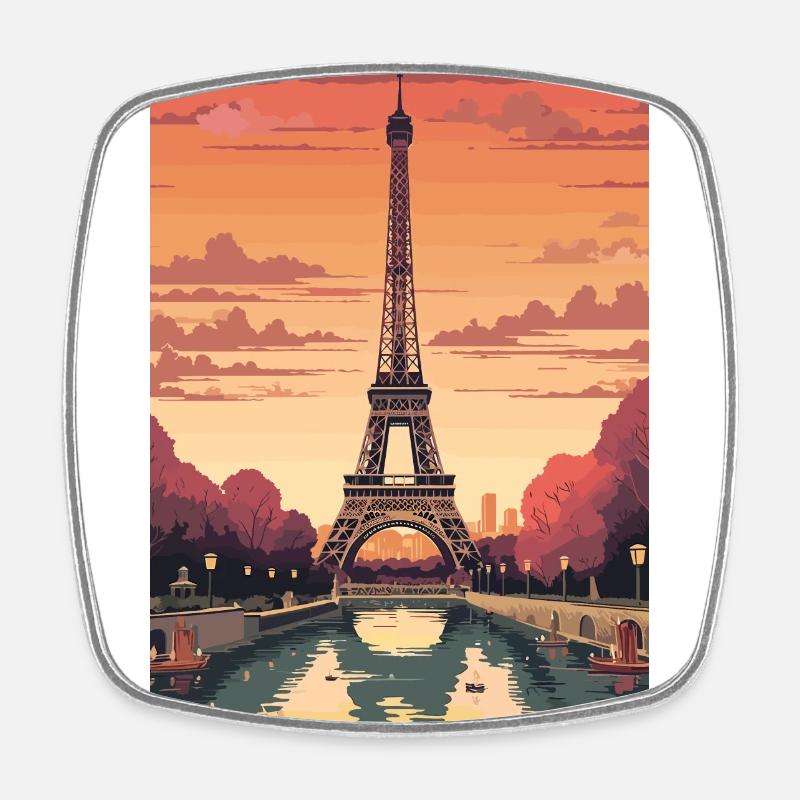 Tour Eiffel Paris - Magnet carré - blanc