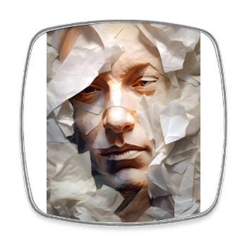 Shy man - Square fridge magnet - white - Front