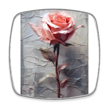 Rose - Square fridge magnet - white - Front