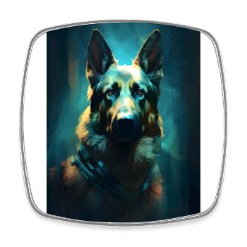 German Shepherd Dog Malinois Dog - Square fridge magnet - white - Front