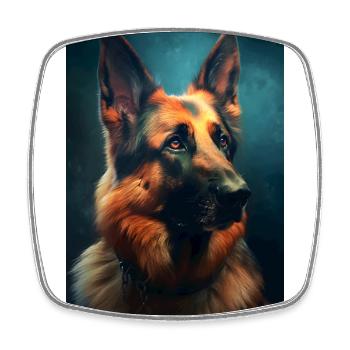 German Shepherd Dog Malinois Dog - Square fridge magnet - white - Front
