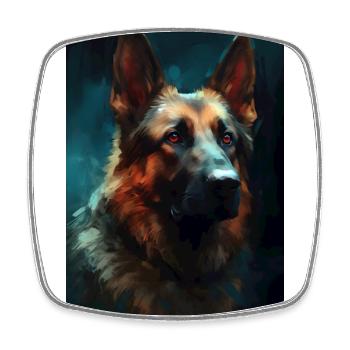 German Shepherd Dog Malinois Dog - Square fridge magnet - white - Front