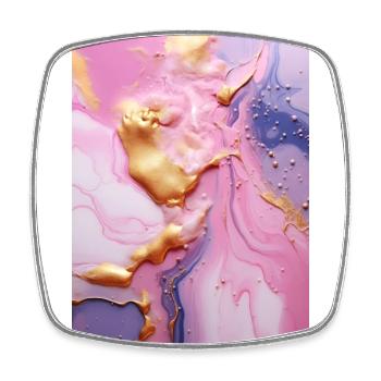 Marmor Naturstein Pink Textur - Viereckiger Kühlschrankmagnet - Weiß - Vorne