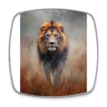 Lion Wilderness - Magnet carré - blanc - Devant