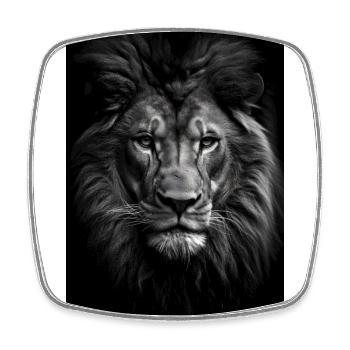 Lion Portrait - Square fridge magnet - white - Front