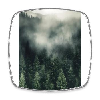 Wald Nebel - Viereckiger Kühlschrankmagnet - Weiß - Vorne