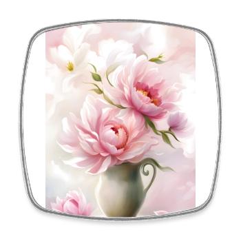 Pfingstrose Pfingsrosen Blumen Vase Stillleben - Viereckiger Kühlschrankmagnet - Weiß - Vorne