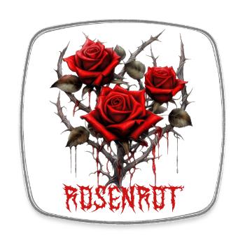 Rosenrot Dornen - Viereckiger Kühlschrankmagnet - Weiß - Vorne