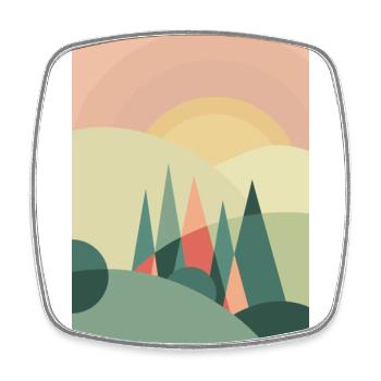 Schwarzwald Illustration Black Forest - Viereckiger Kühlschrankmagnet - Weiß - Vorne