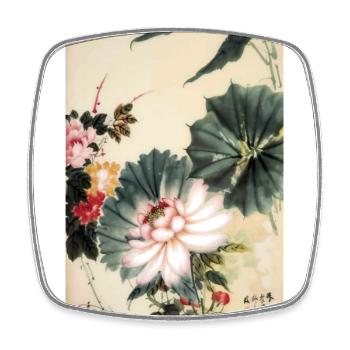 Floral 279 - Square fridge magnet - white - Front