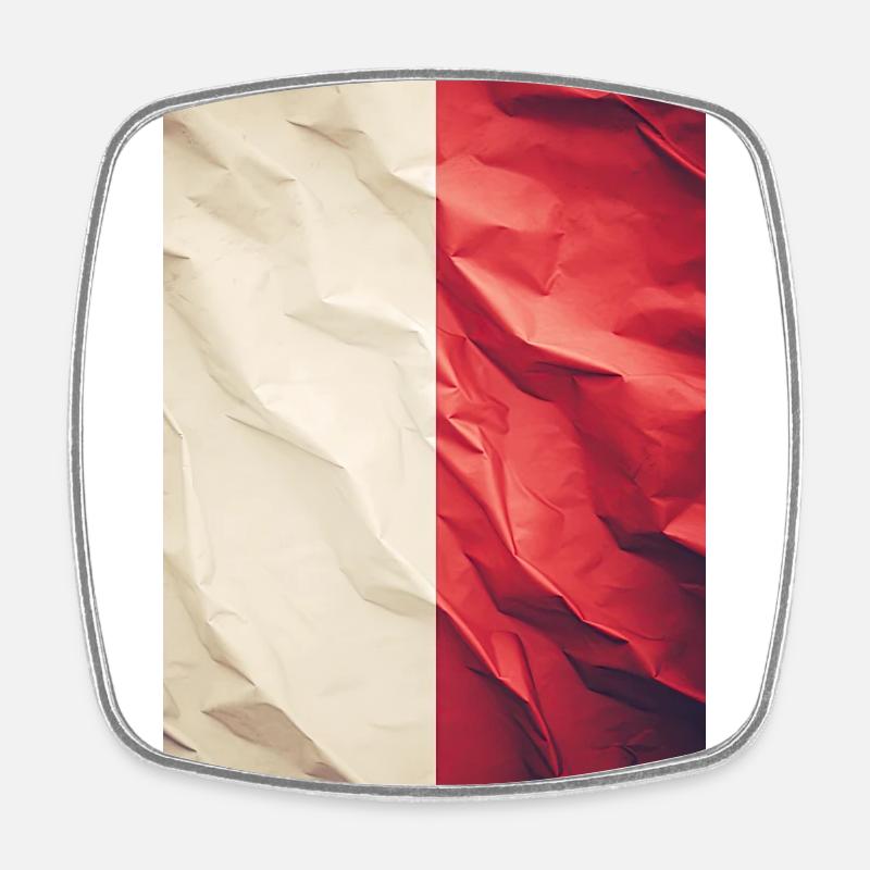 Drapeau « Malte » - Magnet carré - blanc
