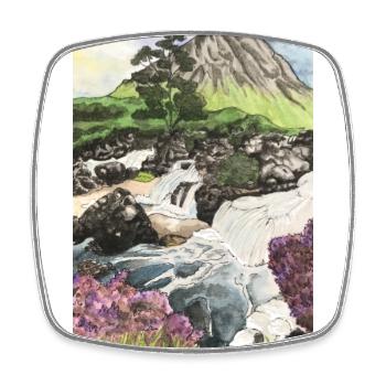 Islande Kirkjufell Voyage Randonnée Islande Volcan - Magnet carré - blanc - Devant