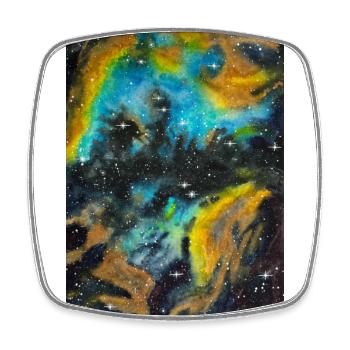 Galaxy Nebula NGC 5189 Galaxie Nebel Nerd Astro - Square fridge magnet - white - Front