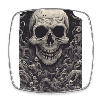 Malevolent Monarchy Evil Skull Undead Skeleton - Square fridge magnet - white - Front