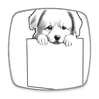Puppy Puppy Dog Bag - Magnet carré - blanc - Devant