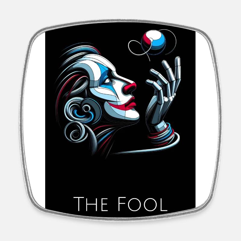 The Fool | Archetype - Square fridge magnet - white