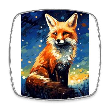 Fuchs - Viereckiger Kühlschrankmagnet - Weiß - Vorne