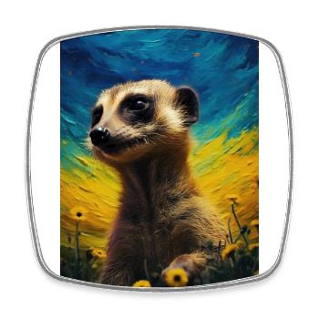 Suricate - Magnet carré - blanc - Devant