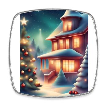 Wonderful Christmas time - Square fridge magnet - white - Front