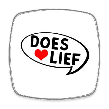 doeslief commentaire aimant avec cœur - Magnet carré - blanc - Devant