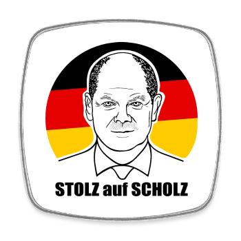 stolz auf Scholz, Bundeskanzler, Deutschland Shirt - Viereckiger Kühlschrankmagnet - Weiß - Vorne