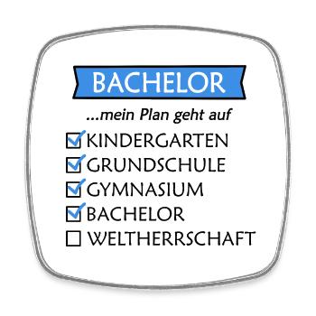 Bachelor Geschafft Abschlussgeschenk Bachelor Uni - Viereckiger Kühlschrankmagnet - Weiß - Vorne