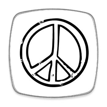 peace sign - Square fridge magnet - white - Front