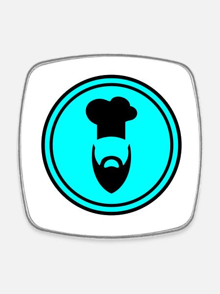 Symbole de l’icône du chapeau de cuisine - Magnet carré - blanc
