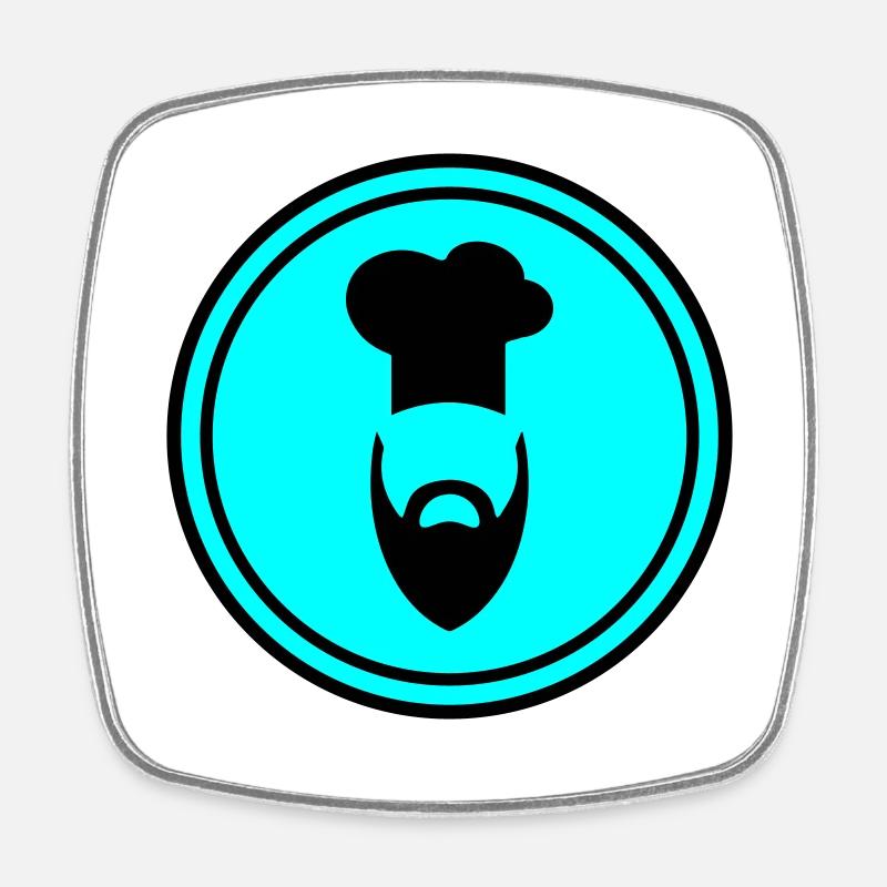Symbole de l’icône du chapeau de cuisine - Magnet carré - blanc