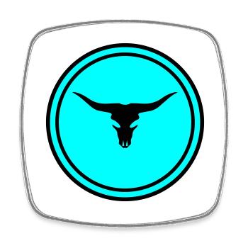 Cow Bull Skull - Square fridge magnet - white - Front