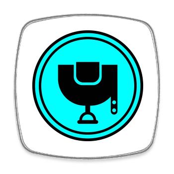 Saddle icon - Square fridge magnet - white - Front