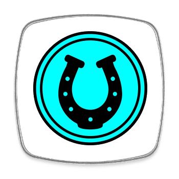 Hufeisen Icon - Viereckiger Kühlschrankmagnet - Weiß - Vorne
