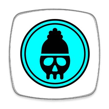 Skull head icon - Square fridge magnet - white - Front