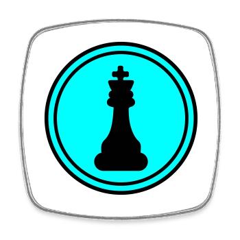 Chess piece King - Square fridge magnet - white - Front