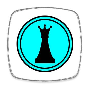 Chess piece queen - Square fridge magnet - white - Front