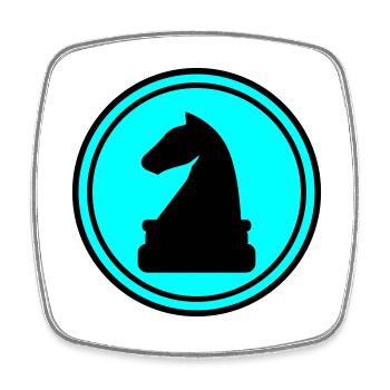 Horse chess piece - Square fridge magnet - white - Front
